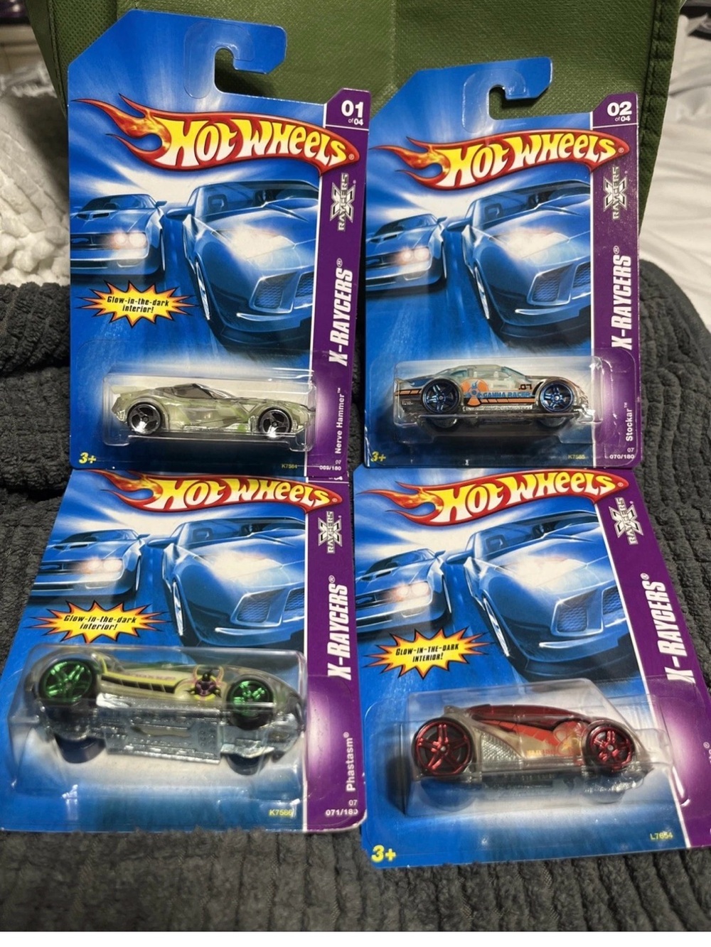 Hot Wheels X-Raycers, Lot of 4, Nerve Hammer, Stockar, Phastasm, Vendetta